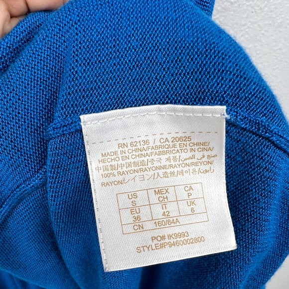 Marciano Royal Blue Ruffle Sleeveless Wrap Dress with Slip - Picture 10 of 11